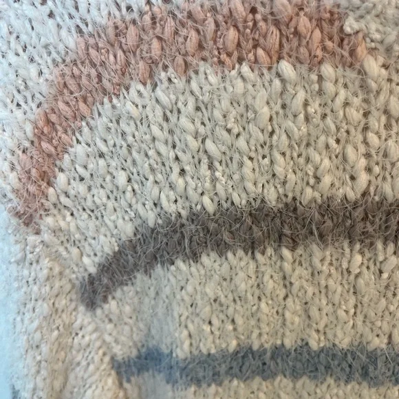 Adora popcorn fuzzy soft striped Multicolor Sweater, size S - Picture 6 of 10